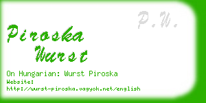 piroska wurst business card